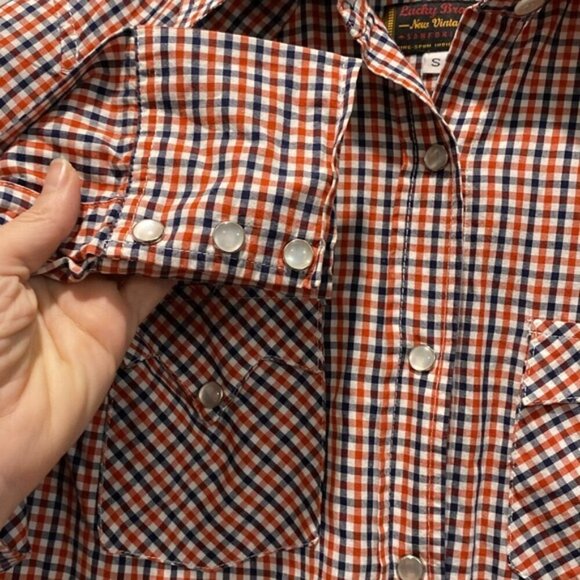 Lucky Brand Western shirt Long Sleeve plaid - Picture 7 of 15